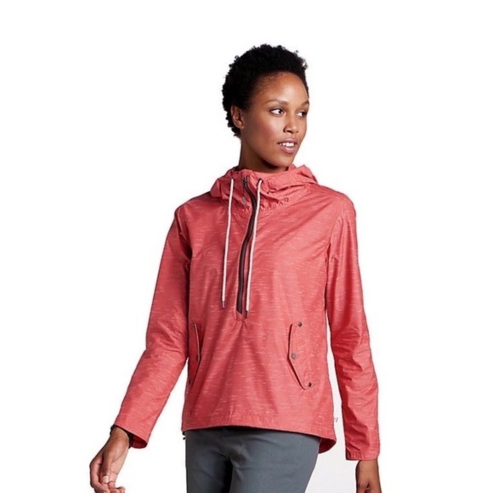 Toad&Co Totem‎ Anorak Pullover Wind Rain Jacket Rhubarb Coral Salmon Small